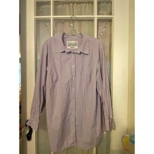 Avenue The Easy Going Boyfriend Women’s Size 22/24 Purple White Shirt Top